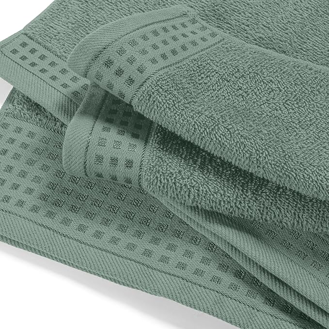 GLAMBURG Ultra Soft 4 Pack Oversized Bath Towel Set 27x54 inches, 100% Cotton Bath Towels, Highly Absorbant Compact Quickdry & Lightweight Towel, Ideal for Gym Travel Camp Pool - Jade