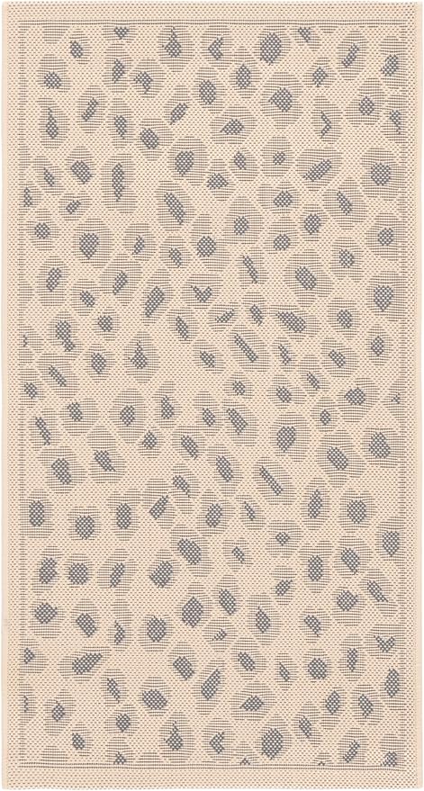SAFAVIEH Outdoor Rug Courtyard Collection - 2' x 3'7", Beige & Gold, Weather Resistant & Washable, Ideal for Front Door, Patio, Backyard, Mudroom, Kitchen (CY6104-23612)