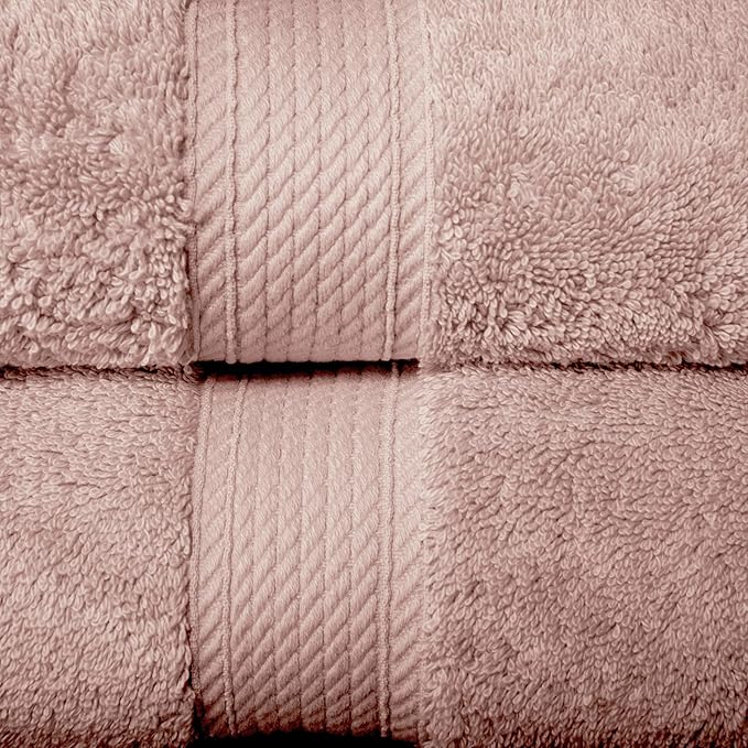 BLUENILEMILLS Madison Egyptian Cotton Bath Towels, Towel Set for Bathroom, Shower, Hotel, Plush, 900 GSM, Highly Absorbent and Ultra-Soft Towels, Bath Essentials, Towels, Set of 2, Muted Mauve