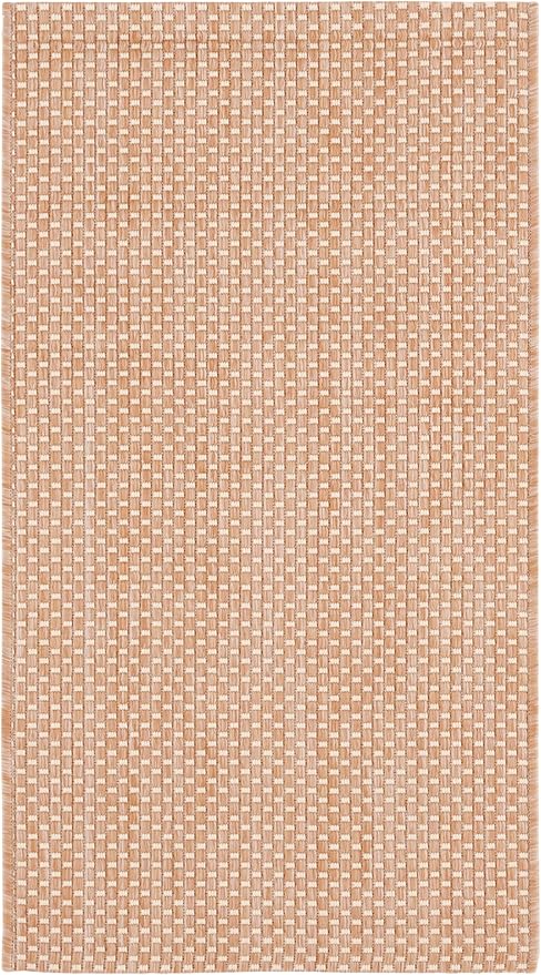 SAFAVIEH Washable Rug Outdoor Courtyard Collection - 2' x 3'7", Natural & Cream, Non-Shedding & Easy Cleaning, Ideal for Patio, Front Door, Entryway, Doormat (CY8521-03012)