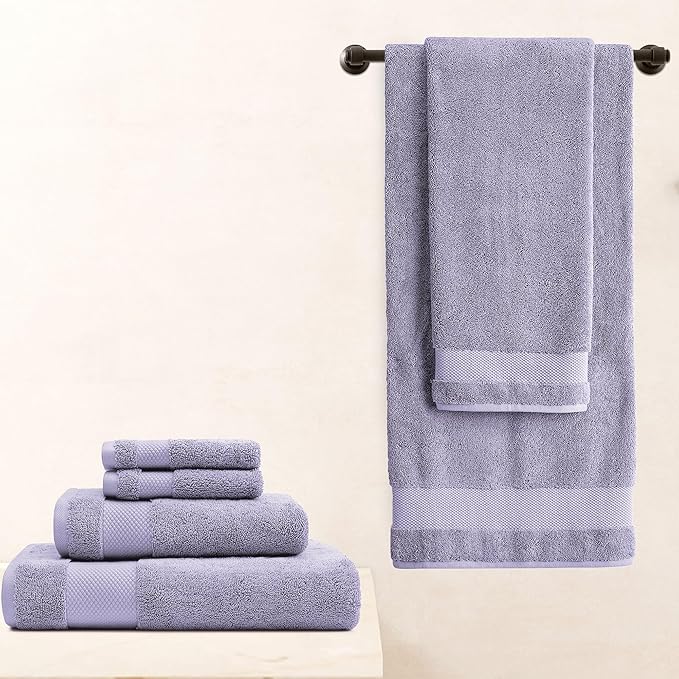 BIOWEAVES 100% Organic Cotton Bath Sheet Set of 2 | Soft Oversized Bath Towels | 700 GSM Premium Bath Towel Sheet Set GOTS Certified - Lavender