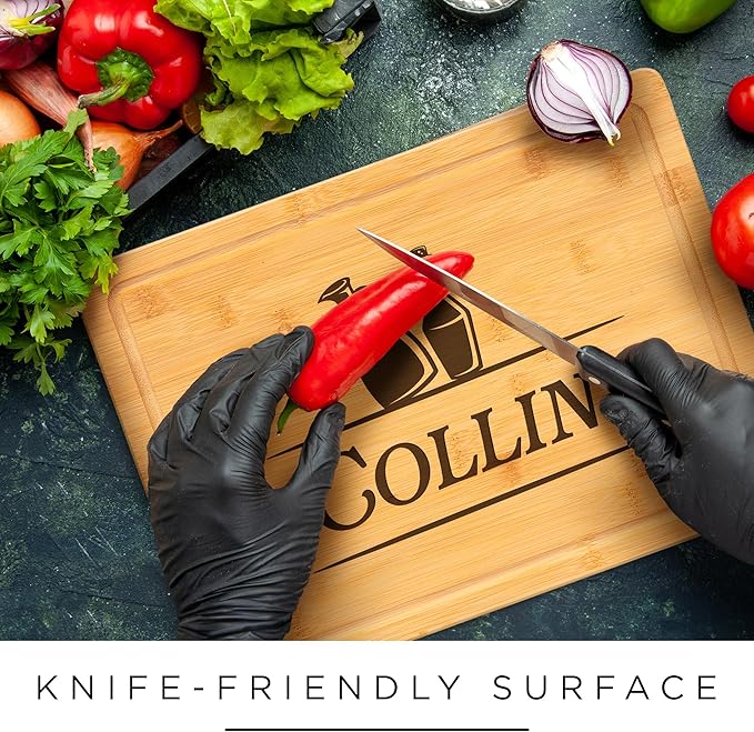 Personalized Cutting Board, Custom Engraved Bamboo Wood Cutting Boards, Customized Name Kitchen Charcuterie Board, Christmas, Housewarming Gift, Multiple Sizes, Engraved in USA by My Sign Center