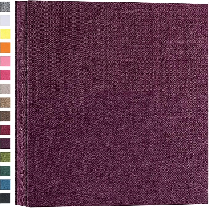 potricher Photo Album for 4x6 1000 Photos Linen Cover Extra Large Capacity Picture Book for Family Wedding Anniversary and Baby (Purple)