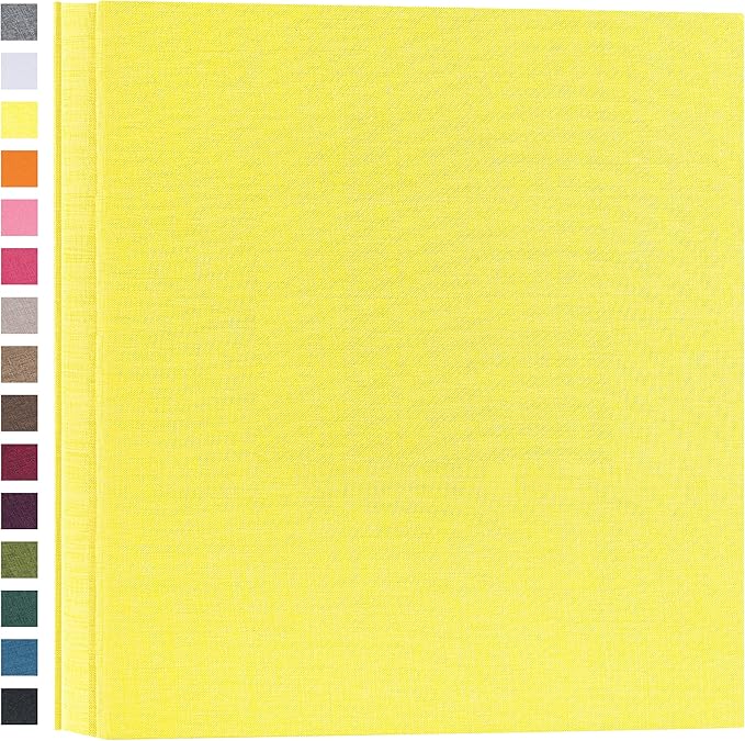 potricher Photo Album for 4x6 1000 Photos Linen Cover Extra Large Capacity Picture Book for Family Wedding Anniversary and Baby (Yellow)