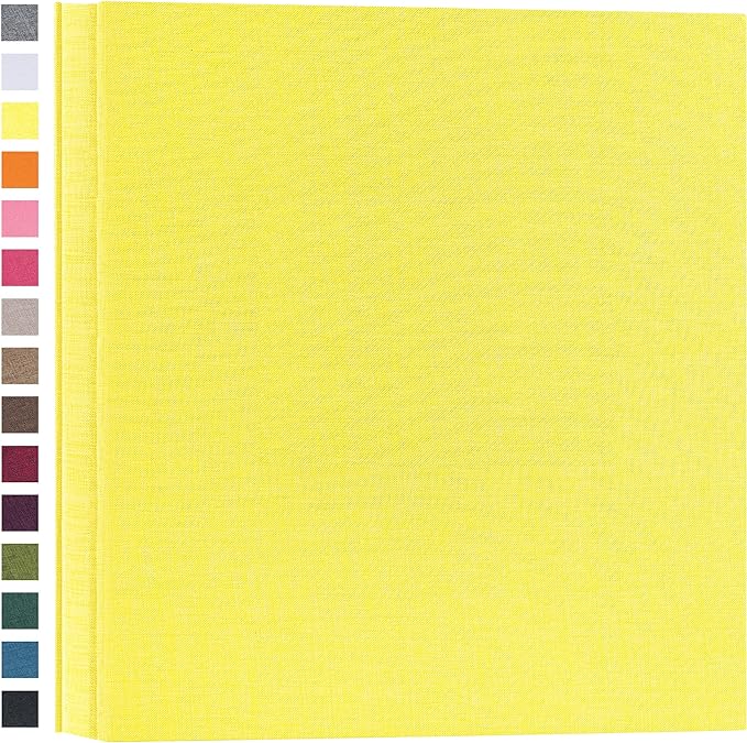 potricher Photo Album for 4x6 600 Photos Linen Cover Extra Large Capacity Picture Book for Family Wedding Anniversary and Baby (Yellow)