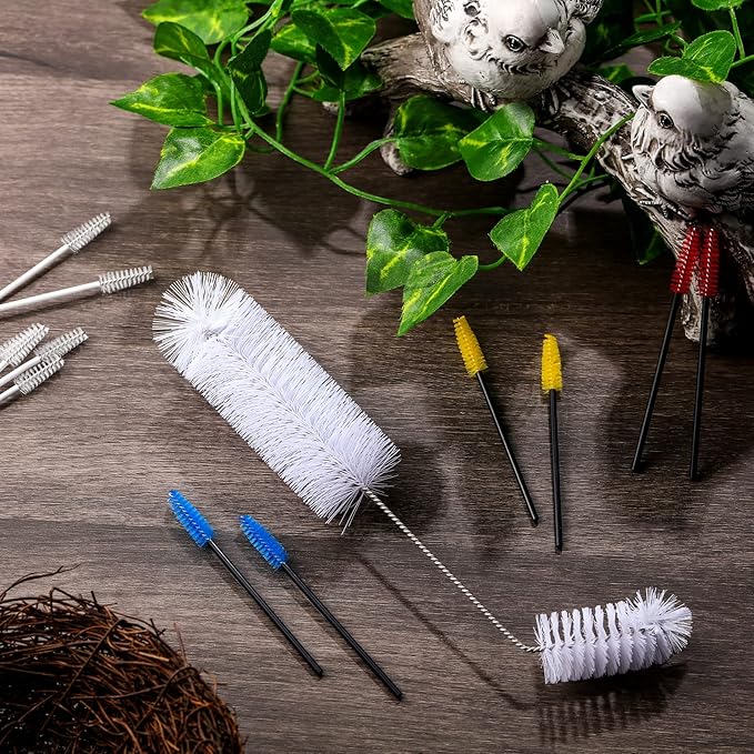 Hummingbird Feeder Cleaning Brush 19 Pieces 3 Size Mini Nylon Double Headed 2 in 1 Hummingbird Brush Hard to Reach Places Tiny Cleaning Kit(White)