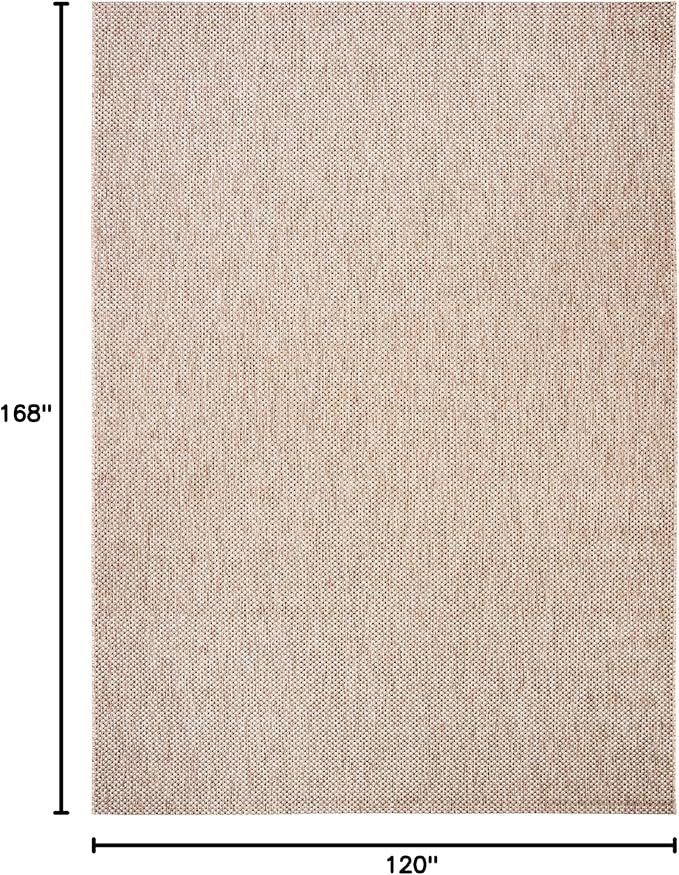 SAFAVIEH Washable Rug Outdoor Courtyard Collection - 10' x 14', Aqua Blue & Grey, Non-Shedding & Easy Cleaning, Ideal for Patio, Backyard, Mudroom (CY8521-37312)