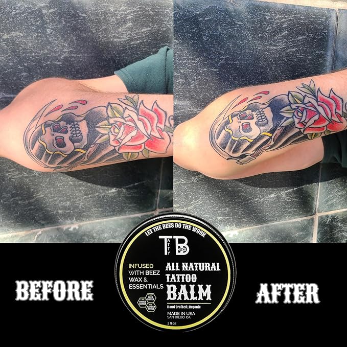 Tattoo Aftercare Balm – Fast Healing Tattoo Cream for New & Old Tattoos | Soothes, Hydrates & Brightens Ink | Natural Beeswax & Manuka Honey | 2 fl oz (2 Ounce, Citrus & Mint)