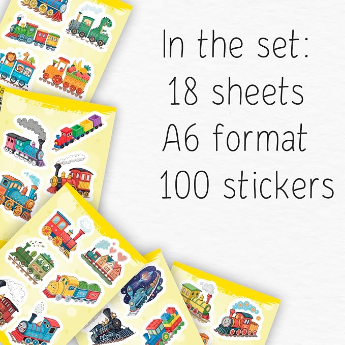 100Pcs Train Stickers for Water Bottle - Train Party Supplies & Decorations - Railroad Stickers - Gift for Women & Men