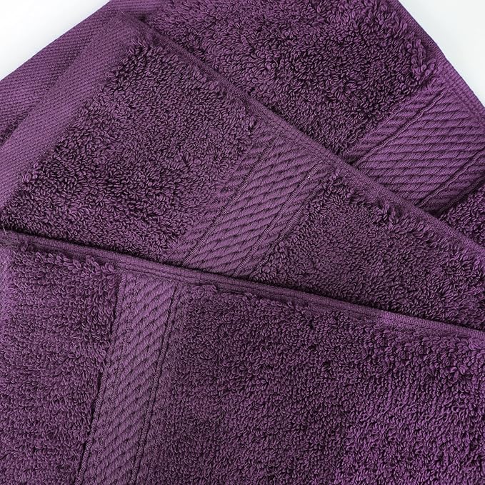 BLUENILEMILLS Premium Towel Collection, Egyptian Cotton Towels for Shower and Bathroom 2-Piece Bath Sheet Set, 34" x 68", Plum by Blue Nile Mills