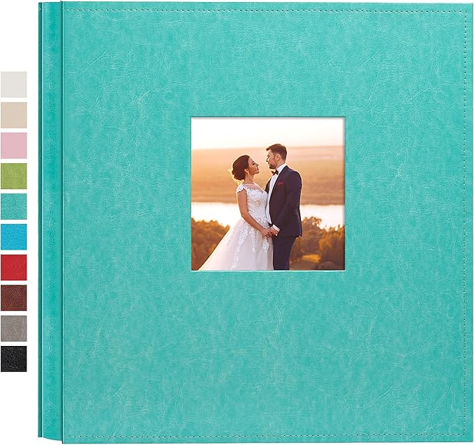 potricher Photo Album 4x6 600 Photos Leather Cover Large Capacity Picture Albums with 600 Horizontal and Vertical Pockets for Family Wedding Anniversary and Baby (Teal)