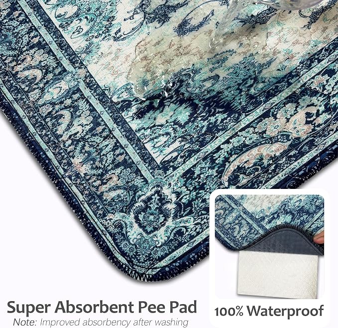 Washable Pee Pads for Dogs, Reusable Puppy Potty Training Pads, Ultra-Absorbent Thick Waterproof Leak-Proof Non-Slip Pads & Mat for Crate, Playpen, Floor, Whelping & Housebreaking , 2 Pack 36"x36"