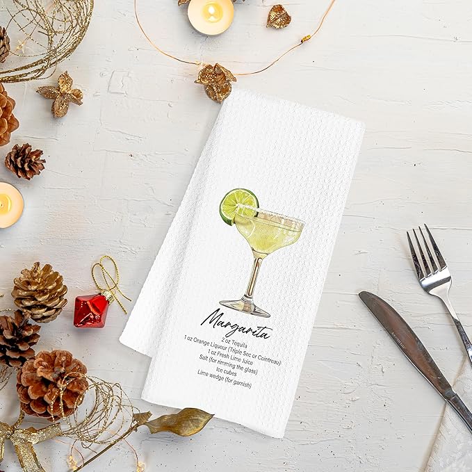 Cocktail Margarita Gifts Kitchen Towels, Cocktail Margarita Dish Tea Hand Towels for Kitchen Bar Decor, Gifts for Bartenders, 16x24 Inch