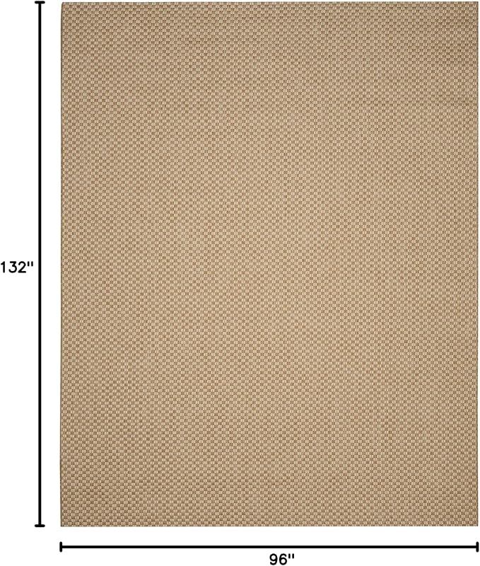 SAFAVIEH Courtyard Collection 8' x 11' Natural / Cream CY8653 Indoor/ Outdoor Waterproof Easy-Cleaning Patio Backyard Mudroom Area-Rug