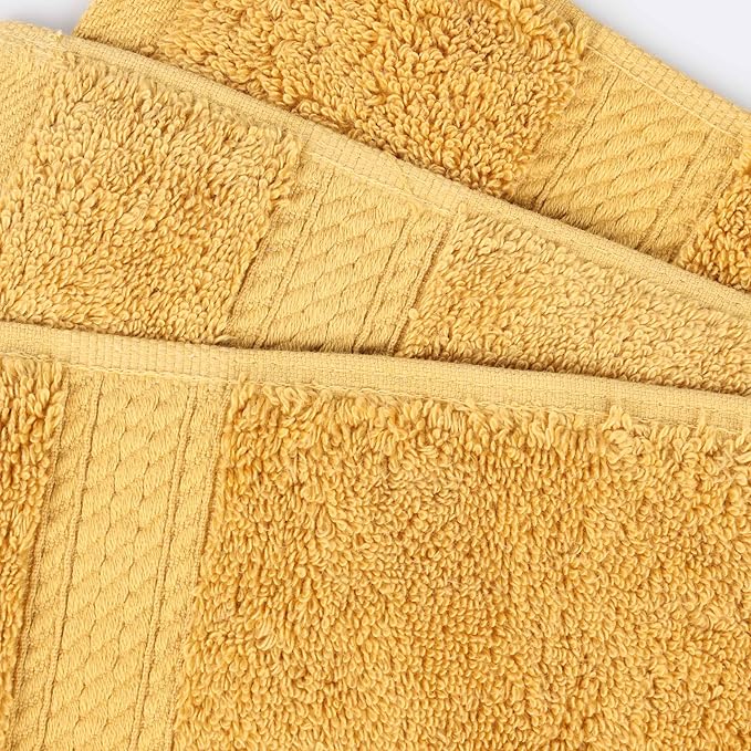 BLUENILEMILLS Madison Egyptian Cotton Towels, Towel Set for Bathroom, Shower, Hotel, Plush, 900 GSM, Highly Absorbent and Ultra-Soft Towels, Bath Essentials, 3 Piece Assorted Towel Set, Gold