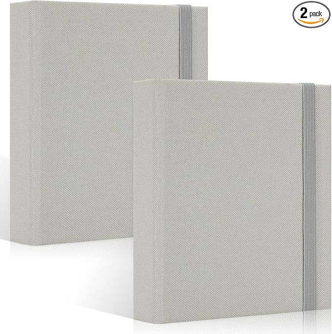 Vienrose Polaroid Photo Album Binding Cloth Photo Book for Instax Fuji 2 x3 Inch Photo Fits Fujifilm Mini 12 11 9 Snap PIC-300 52 Pockets 2 Pack, Grey