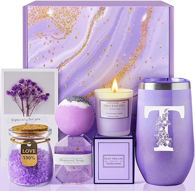 Gifts for Women, Mom - Relaxing Spa Gift Basket for Birthday, Mothers Day, Valentines Day, Christmas, Unique Gift ideas for Sister, Wife, Grandma, Gifts for Women Who Have Everything (T)