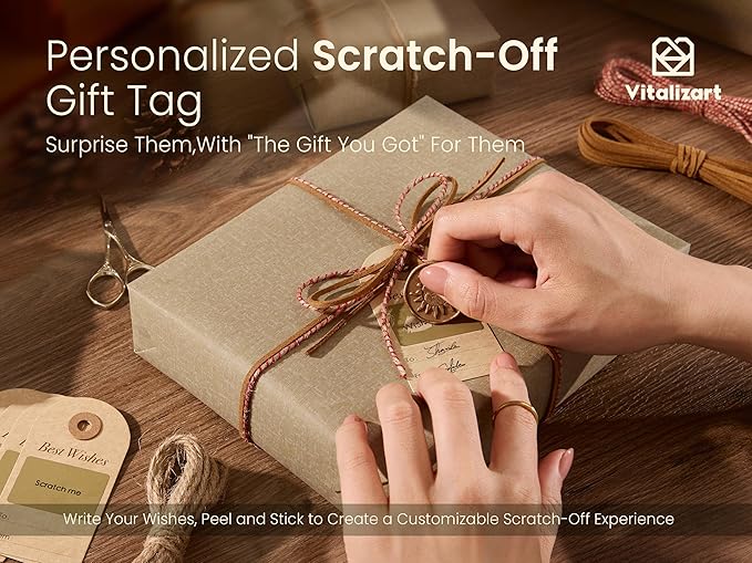 Vitalizart Textured Wrapping Paper Set 30" Roll Twine Ribbons & Tags Extra Thick All-in-One Neutral Tan Kraft Christmas Gift Wrap Birthday Baby Shower Wedding Crafts Vintage Minimalist Housewarming Flower Book