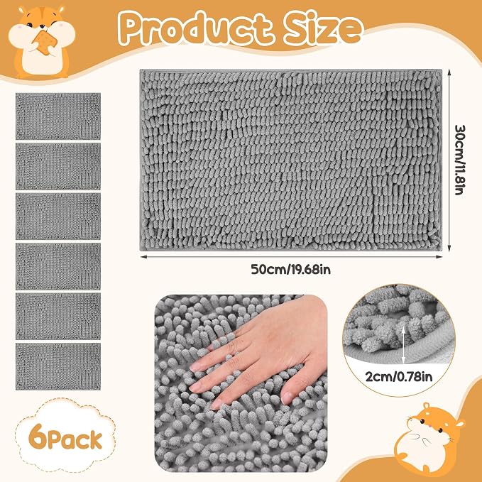 6 Pcs Guinea Pig Cage Liner, 20x12 Inch Washable Fleece Bedding Mats | Reusable Guinea Pig Bedding & Pee Pads for Small Animals, Rabbit