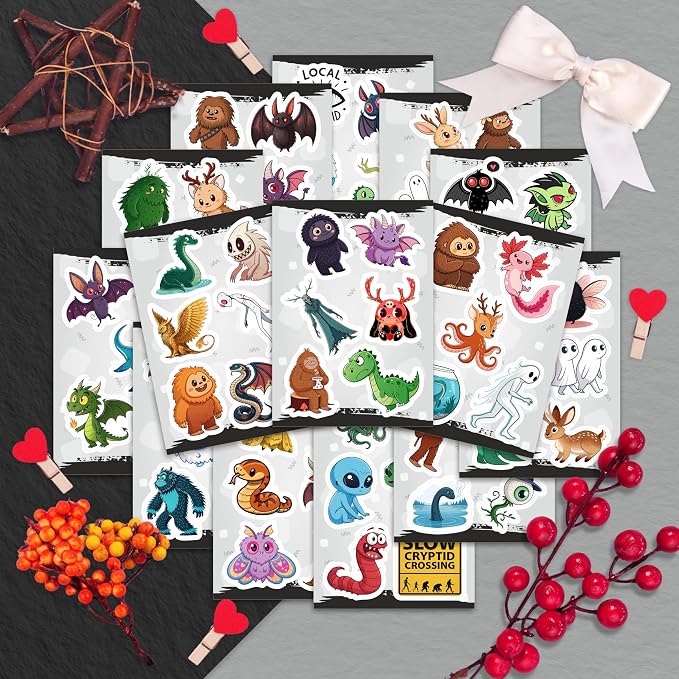 100Pcs Cryptid Stickers Waterproof, Decals - Cryptids Gifts, Party Supplies - Gift for Women & Men