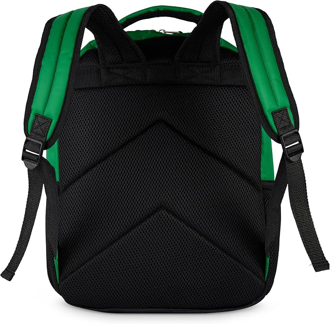 AI ACCESSORY INNOVATIONS Minecraft Backpack for Boys & Girls, Big Face Creeper School Bag with Front Pocket, TNT Rubber Molded Dangle, Green