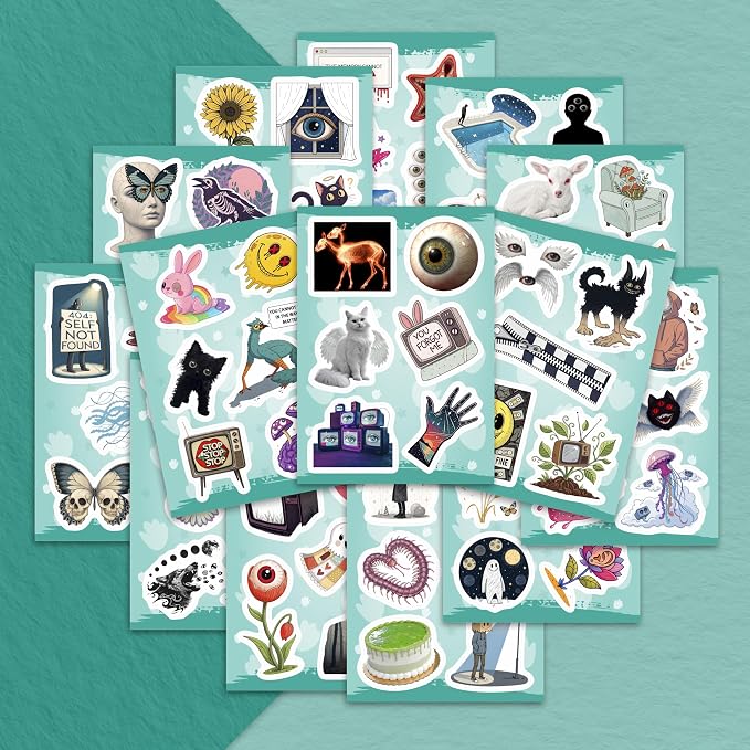 100Pcs Weirdcore Stickers, Weird Stickers for Adults -Weirdcore Stuff, Decor -Psychedelic Decals Waterproof - Gift for Women & Men