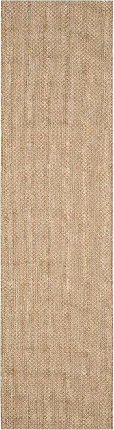 SAFAVIEH Washable Rug Outdoor Courtyard Collection - 2'3" x 12' Runner, Natural & Cream, Non-Shedding & Easy Cleaning, Ideal for Patio, Entryway, Mudroom, Hallway, Kitchen (CY8521-03012)