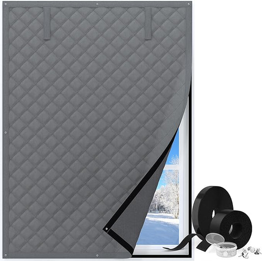 Thermal Window Cover for Winter,38" X 62" for Window Insulation for Summer Heat, Oxford Cloth Cotton Layer Window Sun Blocker to Keep Heat, Window Insulation Kit Fits Up to 3 x 5 Ft Window