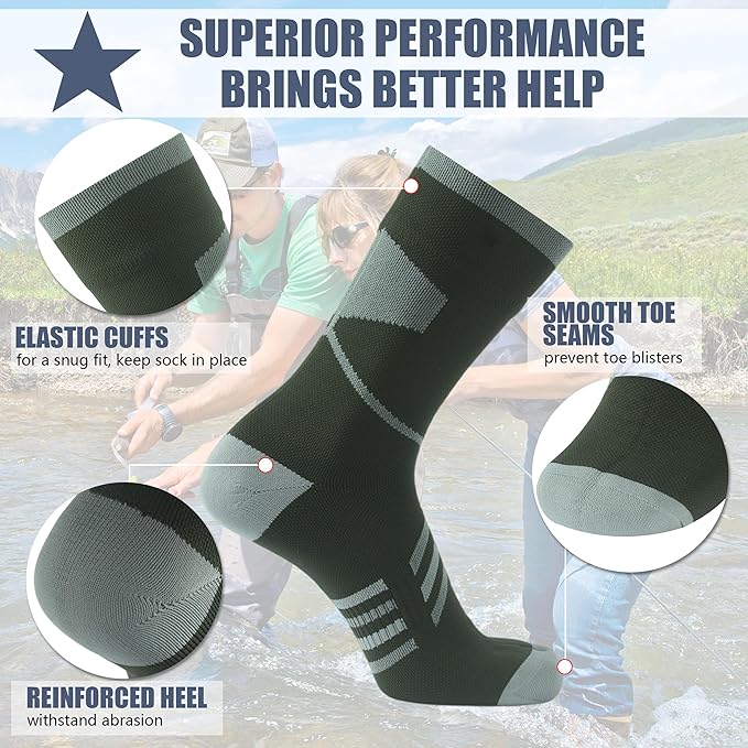 Waterproof Socks Neoprene Unisex Breathable Outdoor Sports Hiking Fishing Wading Crew/Ankle Socks