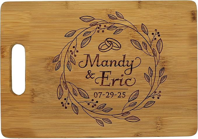 My Personal Memories Personalized Couples Wedding Gift - Custom Engraved Bamboo Wooden Cutting Board (Custom Personalized)