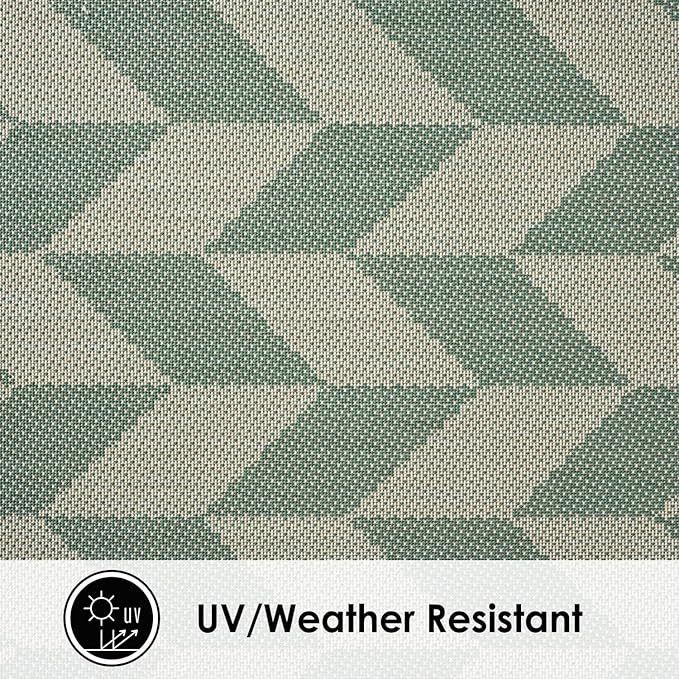 Nicole Miller New York Patio Country Calla Contemporary Herringbone Indoor/Outdoor Area Rug, Beige/Green, 6'6"x9'2"