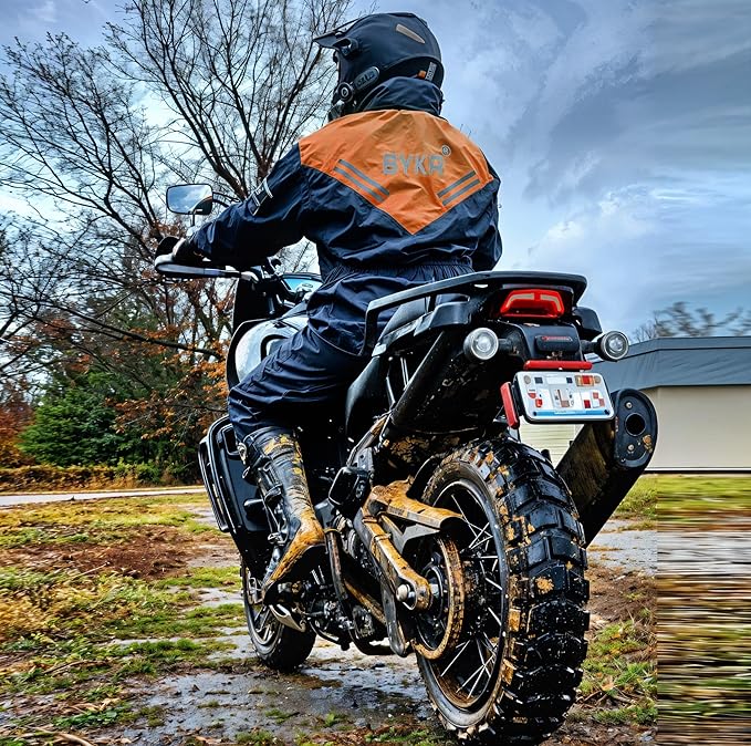 BYKR Waterproof Outdoors Motorcycle Rain Suits for Men & Women Cycling 2-Piece Breathable & Windproof Wet Weather Protection