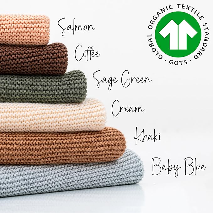 100% Organic Cotton Personalized Baby Blanket | Embroidered Custom Name, Knitted Baby Blanket for Girl and Boys Customized