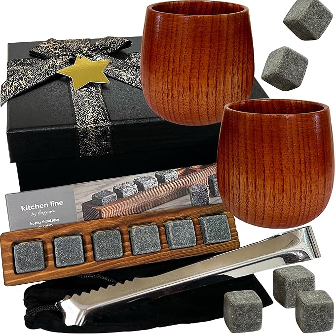 Premium Handcrafted Wooden Bourbon Whiskey Drinking Glasses Set | Wooden Old Fashioned Whiskey Glasses for Men/Woman Unique | Bourbon Tumbler | Anniversary Birthday Retirement Gifts in Gift Packaging