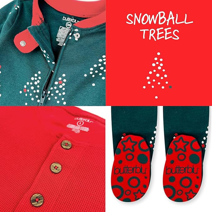JAMIE Matching Family Jammies Holiday Pajamas 100% Organic Cotton PJs Adults, Kids, Toddlers, Baby, Pets