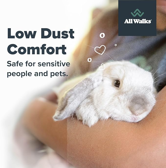 All Walks | Hemp Bedding for Small Animals, 4 x 10L Bags 40L Total (8 LBS) | Low Dust, Odor Control, Highly Absorbent, Natural Cage Bedding for Rabbits, Guinea Pigs, Hamsters, Birds and More