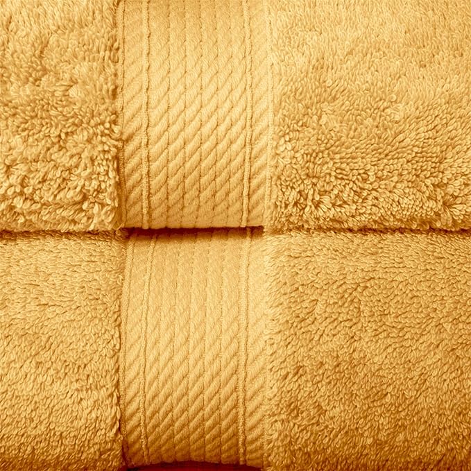 BLUENILEMILLS Madison Egyptian Cotton Bath Sheets, for Bathroom, Shower, Spa, Hotel, Plush, Bathroom Decor, Highly Absorbent and Ultra-Soft Towels, Essentials, Oversized Towels, Set of 2, Gold