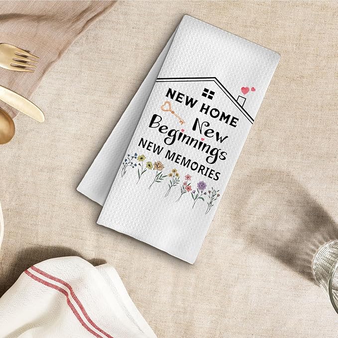 House Warming Gifts New Home Kitchen Towels, New Homeowner Gifts Dish Tea Towels for Kitchen Decor, Best Housewarming 2025 for Bathroom Decor, 16x24 Inches