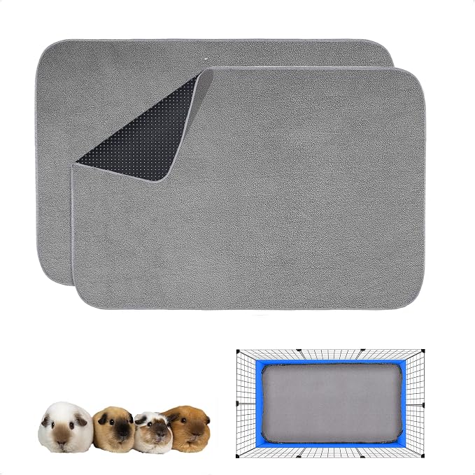 Guinea Pig Bedding, Cage Liners, Washable, Reusable & Leakproof | Premium Fleece Material, Instant Absorbent, Anti-Slip Bottom, Ideal Pee Pads for Small Animals.