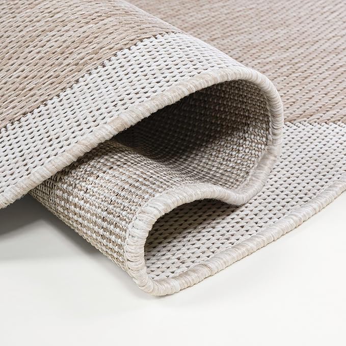 JONATHAN Y Cottage Two-Tone Scalloped Indoor Outdoor Area Rug 6X9 Beige/Cream, Alice Classic for Backyard, Patio, Porch, Easy-Cleaning, High Traffic, Pet-Friendly, Non-Shedding (SHP103A-6)