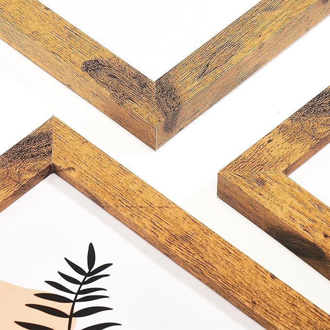 TWING 5x7 Picture Frames Set of 6, Rustic Photo Frames Collage for Wall Decor Mounting or Table Display,Home Decorative Wall Gallery Picture Photo Frame Wood Brown,Walnut