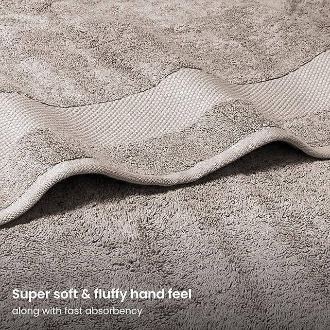 BIOWEAVES 100% Organic Cotton 700 GSM Plush Washcloths 13" x 13" GOTS Certified - Taupe, Pack of 12