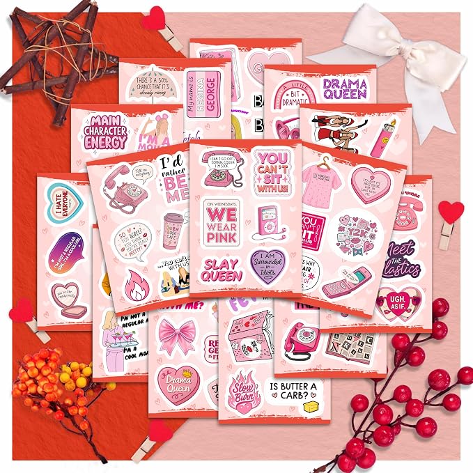 100Pcs Burn Book Stickers for Laptop, Waterbottle - Burn Book Party Decorations & Favors - Gift for Women & Men