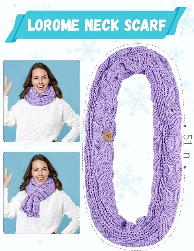 Winter Beanie Hat Scarf Gloves, Warm Fleece Knit Hats Touch Screen Gloves Neck Scarf Set Winter Gifts for Unisex Adult
