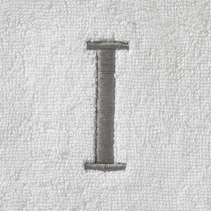 SKL Home Casual Monogram Hand Towel (2-Pack), I, 16x26, White