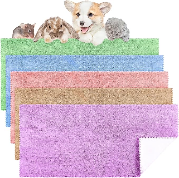 SmoothNovelty 5 Waterproof Guinea Pig Blankets, Colorful, 18 x 24 Inch | Colorful Pet Blankets, Washable Coral Fleece Bedding Mat,Waterproof Pee Pad, for Guinea Pig Rabbit Cat Dog
