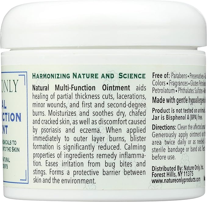 Nature Only Natural Multi-Function Ointment, 4 Oz Best Skin Healing Aids Enriched with phytochemicals to Allow for Penetration into Skin, Formulated with Natural & Organic Ingredients (4.0)