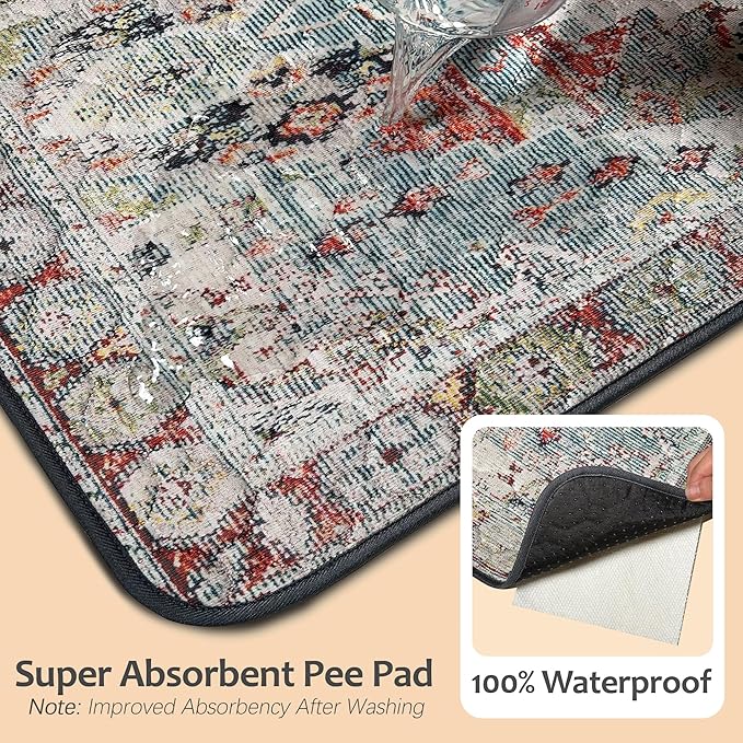 Washable Guinea Pig Pee Pads,Reusable Guinea Pig Cage Liner 2 Pack | Waterproof, Leak-Proof, Absorbent & Non-Slip, 24"x48" Bedding Potty Training Mat for Small Animal Rabbit Bunny Hamster Rat