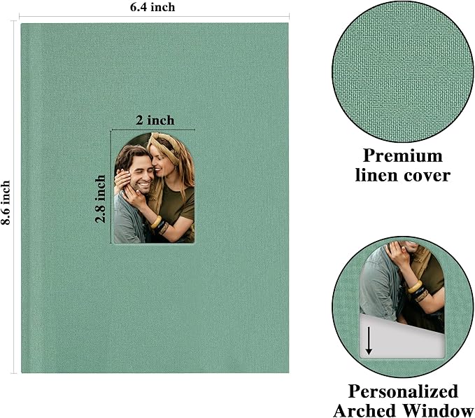 Vienrose Premium Small Photo Album 4x6 for 20 Pictures, Linen Cover Photo Book with Writing Space, Ideal for Wedding Albums, Baby Books, and Travel Journals