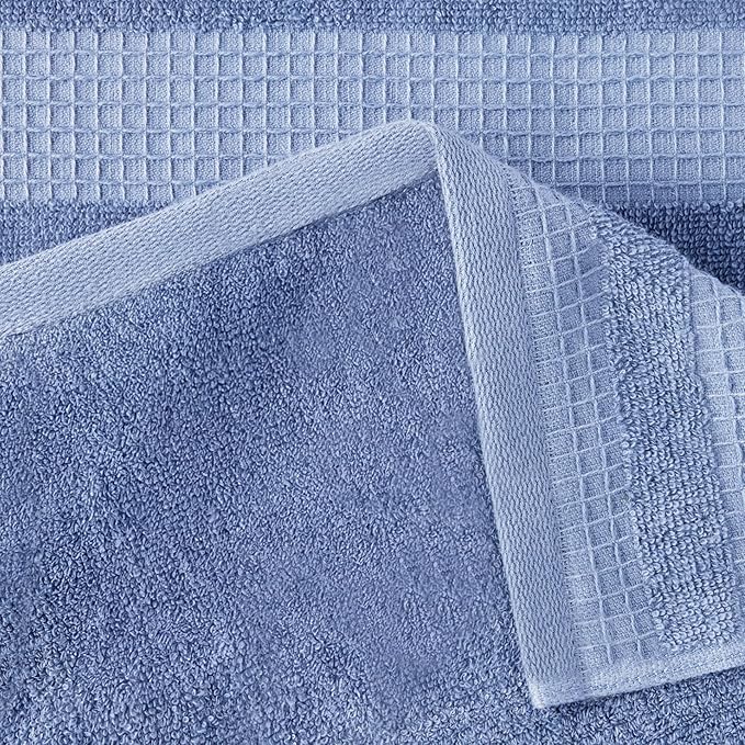 Amazon Basics Organic Cotton Waffle Kitchen Dish Cloths - Ultra Absorbent, Quick Drying, Lint-Free, 12 x 12 inches, 6-Pack (2 Brown, 2 Green, 2 Navy)